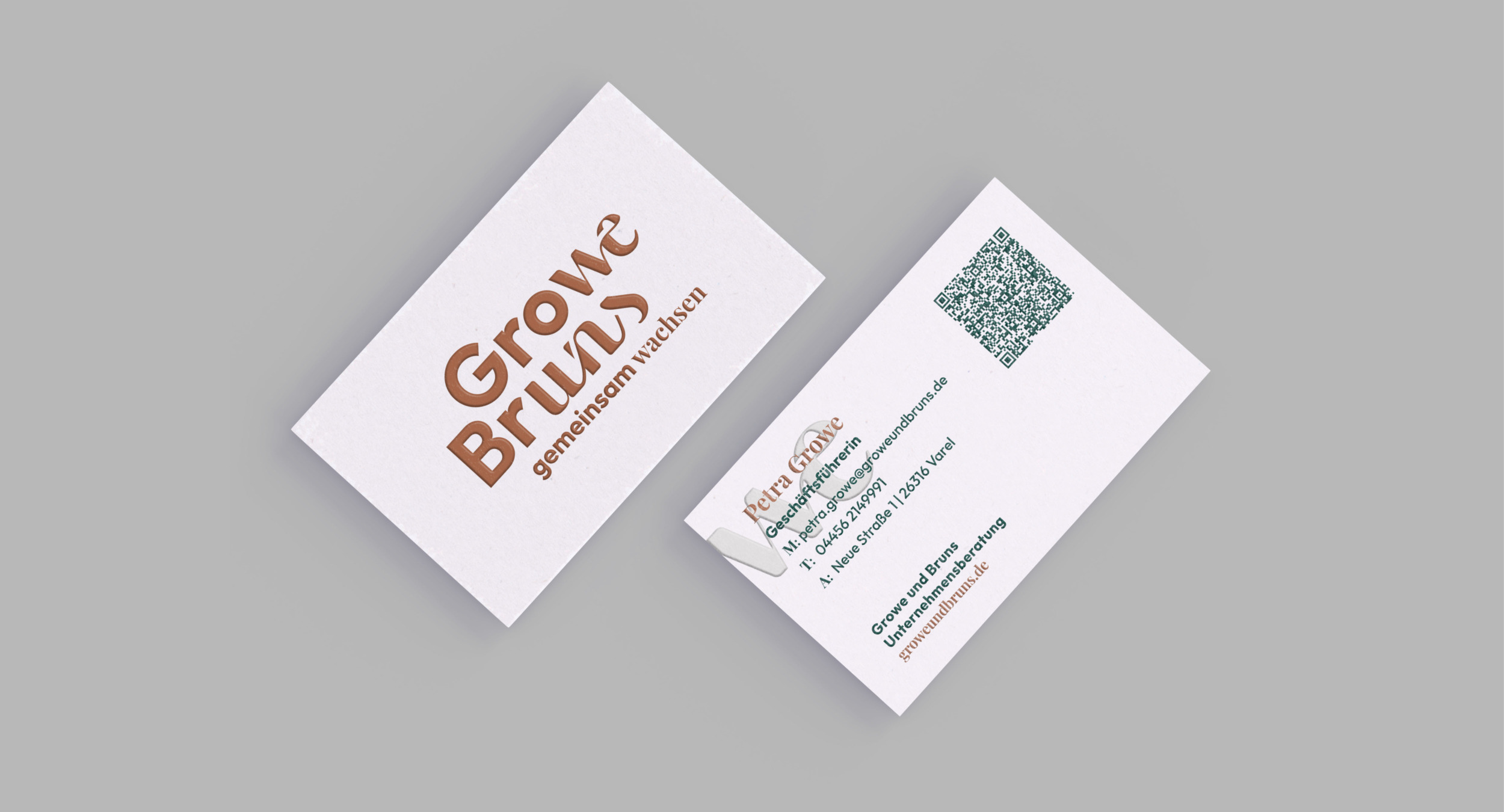 Visitenkarten mit Logoentwicklung für Growe & Bruns aus Oldenburg