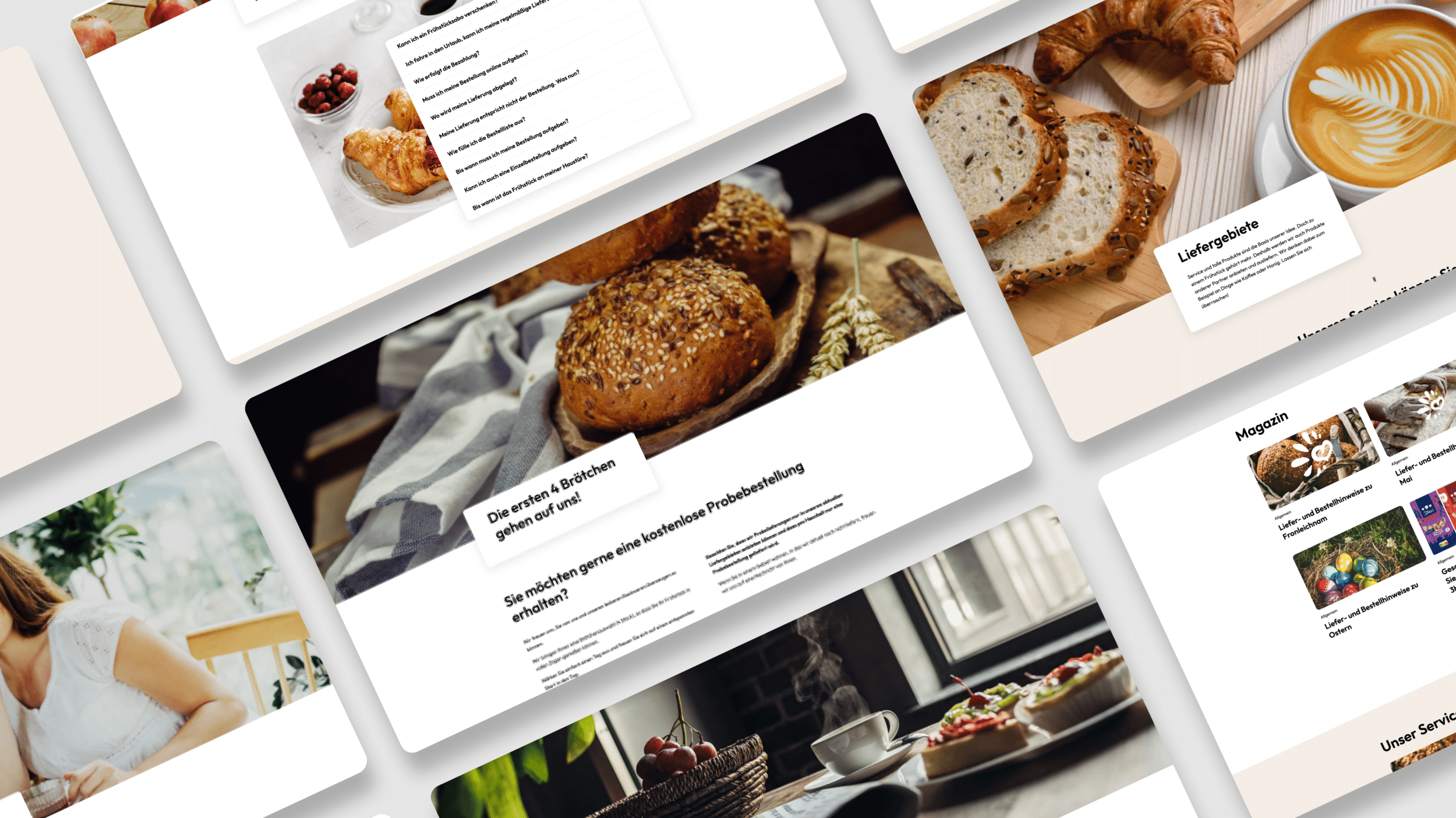 Diverse Screens aus unserem Webdesign für MeinFrühstück24