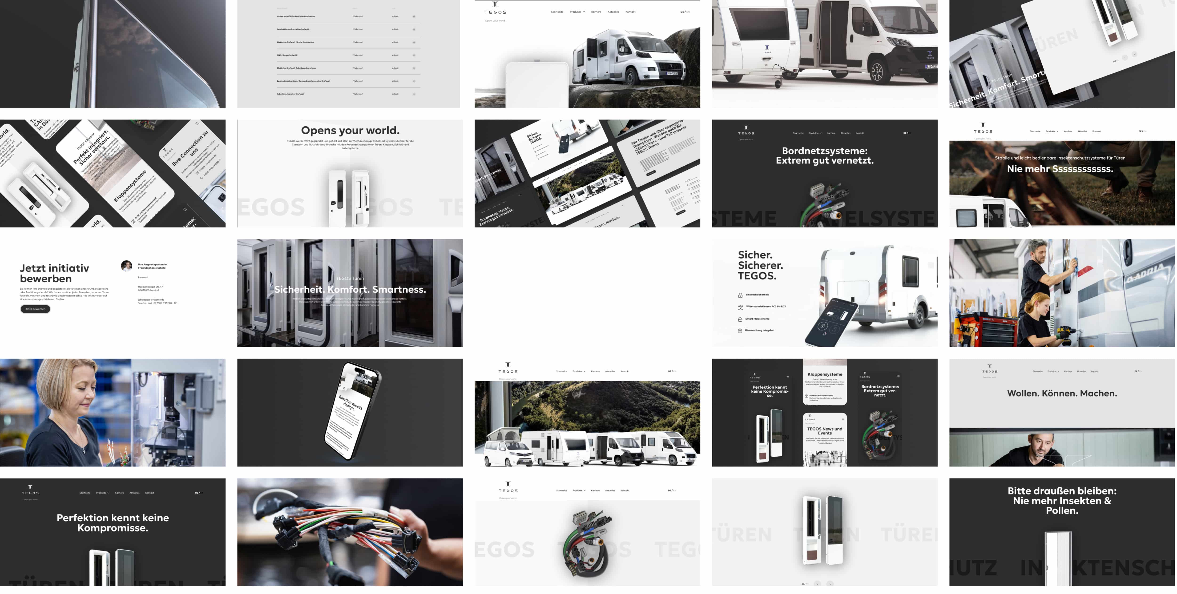 Collage von mehreren Screens unseres responsive Webdesigns
