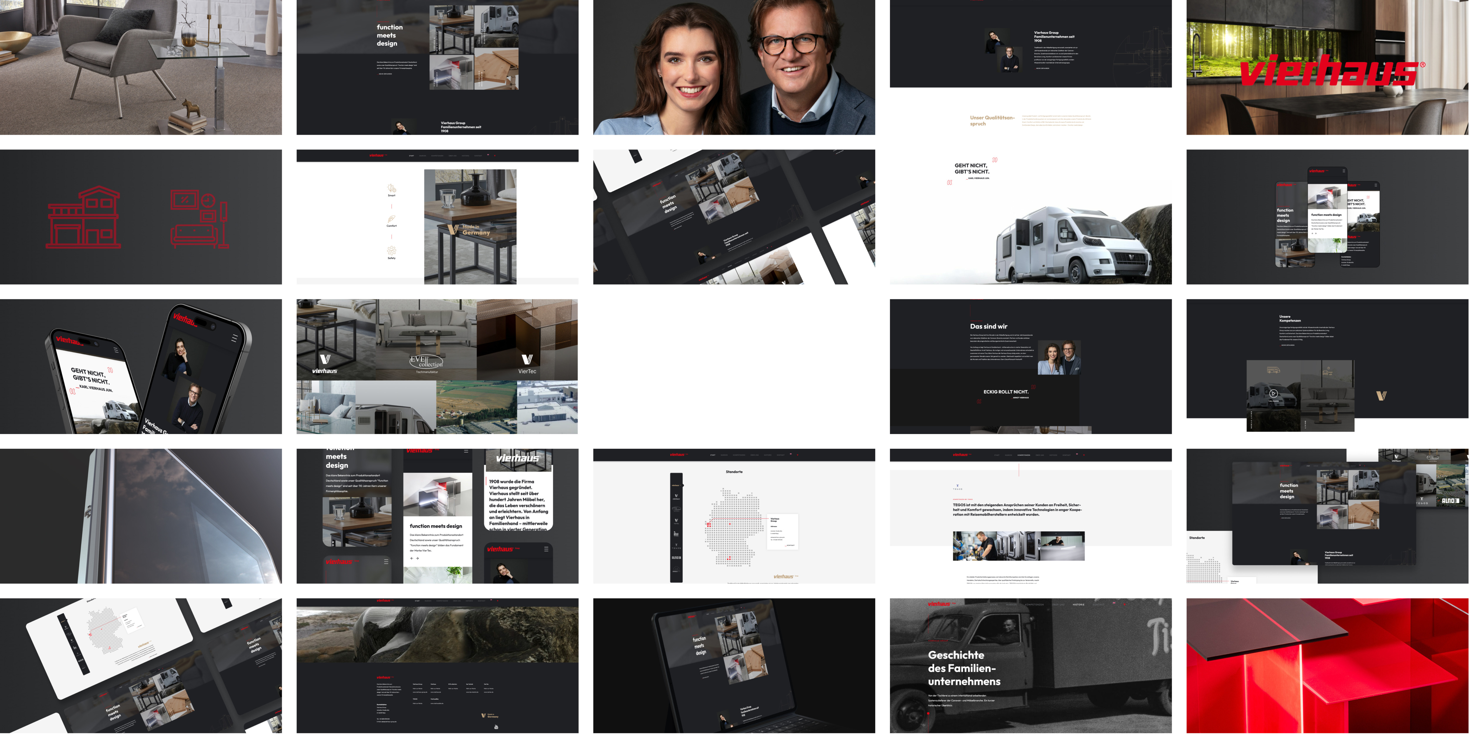 Collage von der WordPress Website für die Vierhaus Group