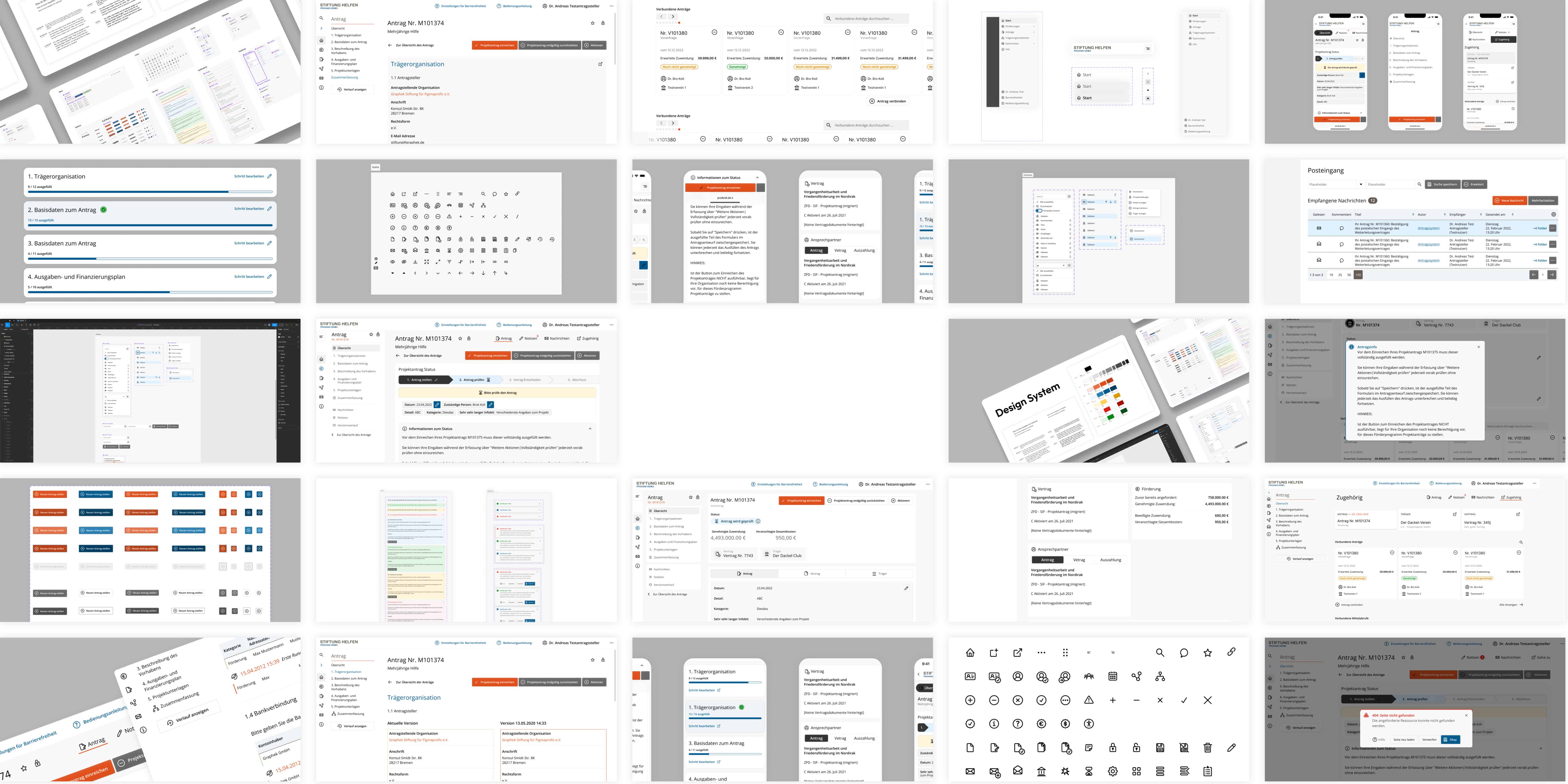 Collage von Screens aus einem UI / UX Design