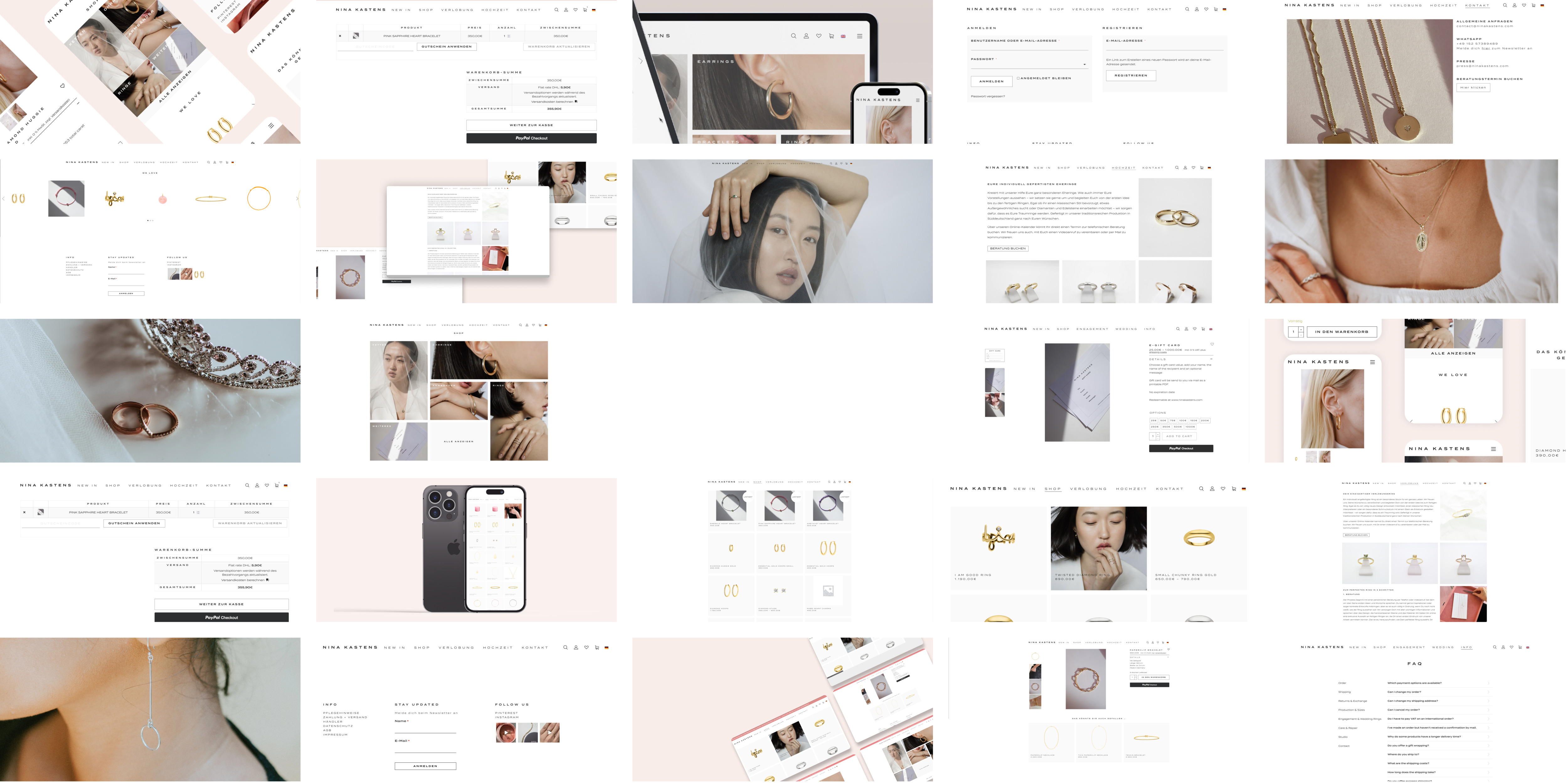Collage von diversen Screens des Onlineshops Nina Kastens