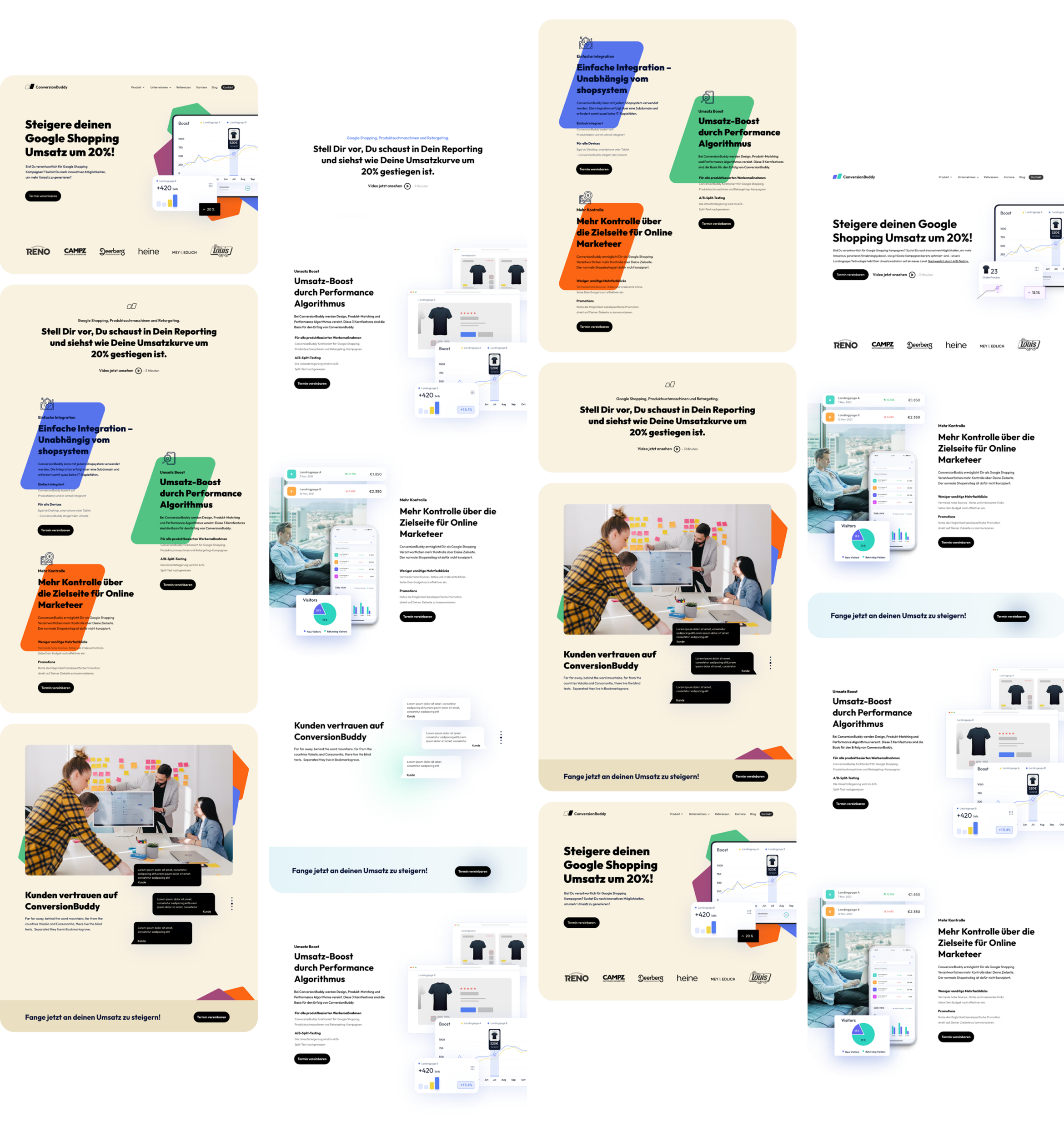 Diverse Screens von unserer Webdesign Agentur aus Bremen